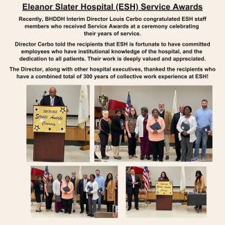 Recent Service Awards presented to ESH employees