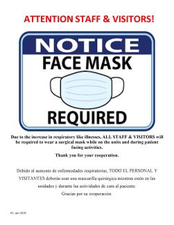 Masks required in hospitals